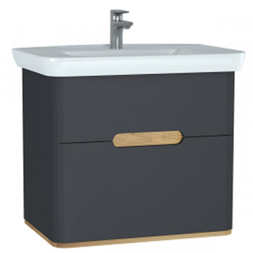 Тумба с раковиной подвесная Vitra Sento 60836 80 матовый антрацит