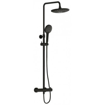 Душевая система с термостатом Vitra AquaHeat Bliss A4720536EXP черный матовый