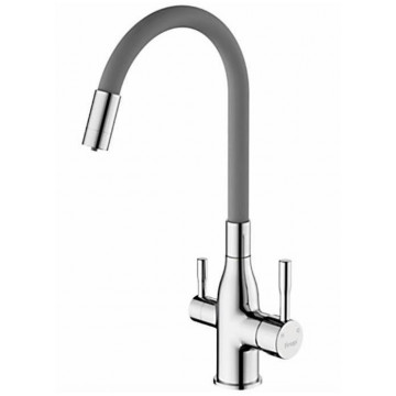 Смеситель для кухни Frap F4396 с подключением к фильтру хром/серый