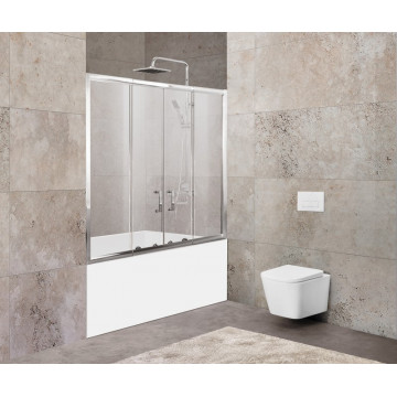 Штора для ванной BelBagno Unique UNIQUE-VF-2-150/180-140-P-Cr 150 хром/рифленое