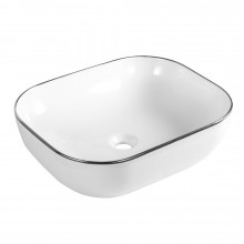 Раковина накладная Gid ceramic D1302h011 53305 белый/хром