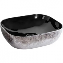 Раковина накладная Gid ceramic D1302h020 53306 черный/хром