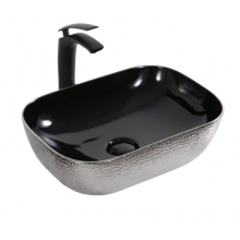 Раковина накладная Gid ceramic D1333h020 53319 черный/хром