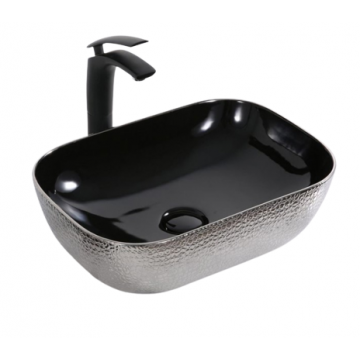 Раковина накладная Gid ceramic D1333h020 53319 черный/хром