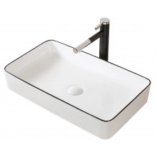Раковина накладная Gid ceramic Nc9399 52225 белый/черный
