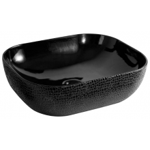 Раковина накладная Gid ceramic D1302h004 53303 черный глянцевый