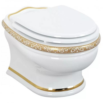 Унитаз подвесной Migliore Milady 24373 белый/золото