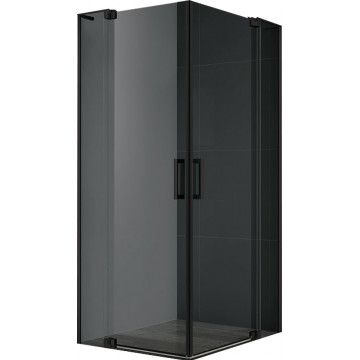 Душевой уголок Cezares Slider SLIDER-AH-2-70/80-90/100-GRIGIO-NERO 70х90 черный матовый/графит
