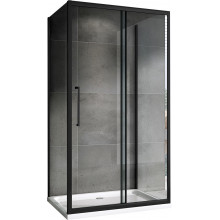 Душевой уголок Abber Schwarzer Diamant AG30110BH-S80B-S80B 110х80 черный/прозрачное