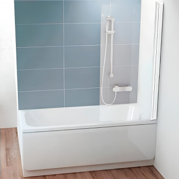 Шторка на ванну Ravak Chrome CVS1 7QR40100Z1 80 правая белый/transparent