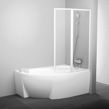 Шторка для ванны Ravak VSK2 Rosa 76P70100Z1 140 R белый/transparent