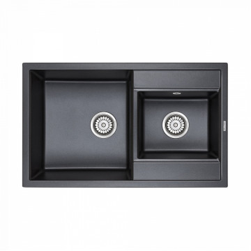 Мойка для кухни Paulmark Tandem PM238250-BLM 82х50 черный металлик