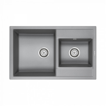 Мойка для кухни Paulmark Tandem PM238250-GRM 82х50 серый металлик