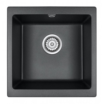 Мойка для кухни Paulmark Brilon PM104546-BLM 45х46 черный металлик