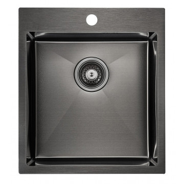 Мойка для кухни Paulmark Favor PM214551-GM 45х51 вороненая сталь