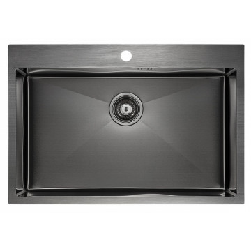 Мойка для кухни Paulmark Vast PM217551-GM 75х51 вороненая сталь