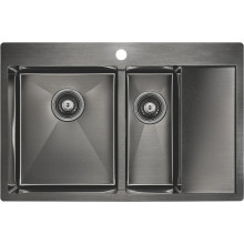 Мойка для кухни Paulmark Liga PM227851-GML 78х51 вороненая сталь