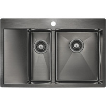 Мойка для кухни Paulmark Liga PM227851-GMR 78х51 вороненая сталь
