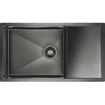Мойка для кухни Paulmark Wing PM217844-GM 78х44 вороненая сталь