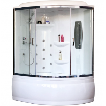 Душевая кабина Royal Bath RB170ALP-T-CH-L+P 170x100x225 левая с парогенератором (прозрачное)