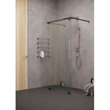 Душевая перегородка Creto Grazia 124-SP-75-220-CLN-10BLM 75 черный/прозрачное