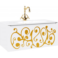 Тумба под раковину Aqwella Clarberg Elegance 100 EL0110GL белый/золотой