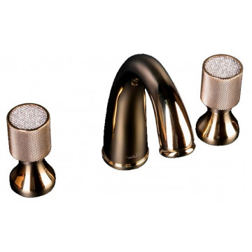 Смеситель для раковины Boheme Royal Crystal 297-Royal/CRST black золото/черный