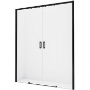 Душевая двойная дверь New Trendy Prime Black 150 D-0342A черный/прозрачное