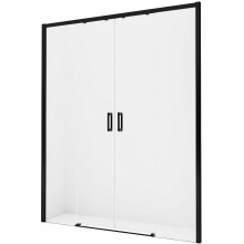 Душевая двойная дверь New Trendy Prime Black 190 D-0346A черный/прозрачное