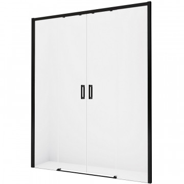 Душевая двойная дверь New Trendy Prime Black 130 D-0359A черный/прозрачное