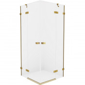 Душевой уголок New Trendy Avexa Gold EXK-1784 100x80 брашированное золото/прозрачное