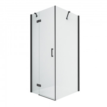 Душевой уголок New Trendy New Renoma Black L D-0205A/D-0111B 100х90 черный/прозрачное