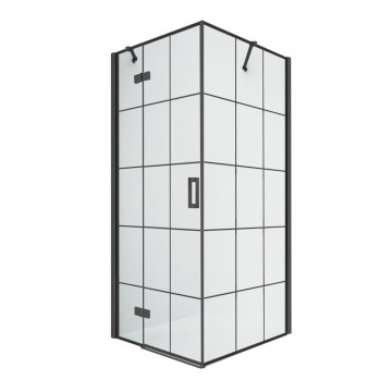 Душевой уголок New Trendy New Renoma Black L D-0273A/D-0119B 90х90 черный/прозрачное