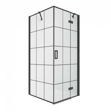 Душевой уголок New Trendy New Renoma Black R D-0385A/D-0119B 120х90 черный/прозрачное