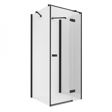 Душевой уголок New Trendy Reflexa Black R EXK-1346 80х80 черный матовый/прозрачное