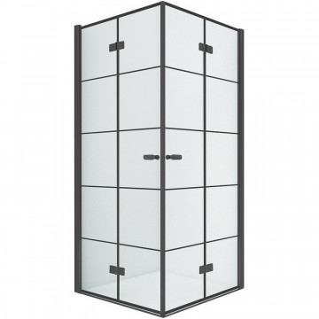 Душевой уголок New Trendy New Soleo Black D-0289A/D-0290A 90х90 черный/прозрачное