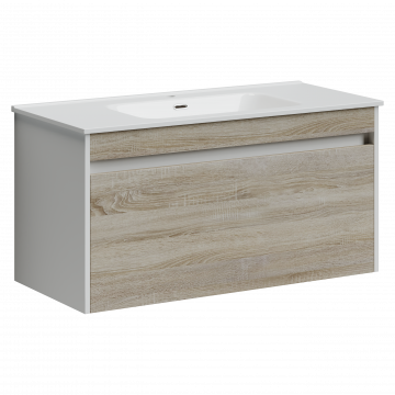 Тумба с раковиной Sancos Smart SM100E/CN7003 100 дуб бардолино/белый