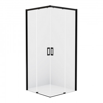 Душевой уголок New Trendy Prime Black D-0312A/D-0313A 80х80 черный матовый/прозрачное