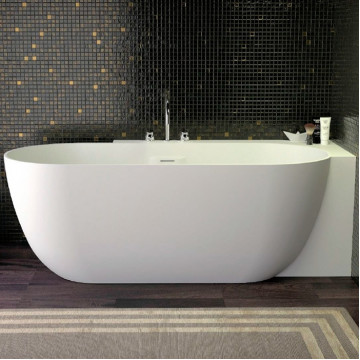 Ванна из литьевого мрамора Knief Lotus 0600-613-R-01 190х95 правая белый матовый