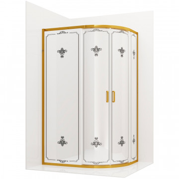 Душевой уголок Ambassador Royal 18015301 120x80 золото/матовое с рисунком