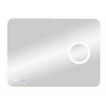 Зеркало Континент Bliss ЗЛП403 80х70 с подсветкой, увеличительным зеркалом, часами и подогревом