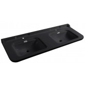 Раковина двойная Kerasan Waldorf 4143K4 nero/cr *1 черный/хром