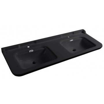 Раковина двойная Kerasan Waldorf 4143K4 nero/cr *1 черный/хром
