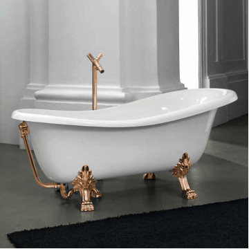 Акриловая ванна Artceram Hermitage HEW001 73 oro 170х80 белый/золото