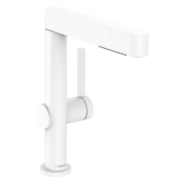 Смеситель для раковины Hansgrohe Finoris 76063700 с донным клапаном белый матовый