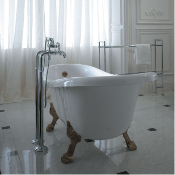 Ванна из искусственного камня Globo Paestum PA103bi/br 170х80 белый/бронза