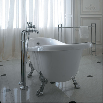 Ванна из искусственного камня Globo Paestum PA100bi/cr 170х80 белый/хром