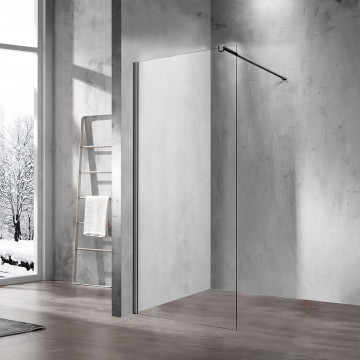 Душевая перегородка Vincea Walk-In VSW-1H900CLGM 90 вороненая сталь/прозрачное