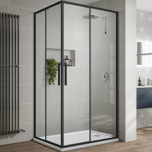 Душевой уголок Vincea Slim-U VSS-2SU900CLB 90х90 черный/прозрачное