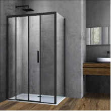 Душевой уголок Vincea Soft VSR-3SO9011CLB 110х90 черный/прозрачное